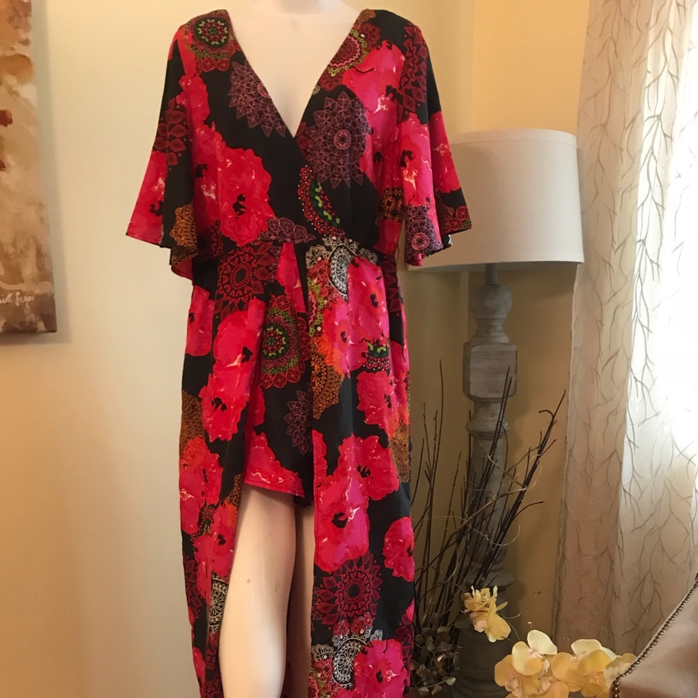 Floral Romper with train